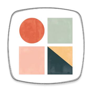 Minimal Geometric Shapes — Modern Abstract Art - Square fridge magnet - white - Front