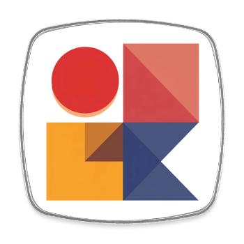 Kühne geometrische Formen — Modernes abstraktes Design - Viereckiger Kühlschrankmagnet - Weiß - Vorne