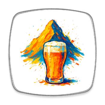 Beer Summit Color Explosion - Square fridge magnet - white - Front