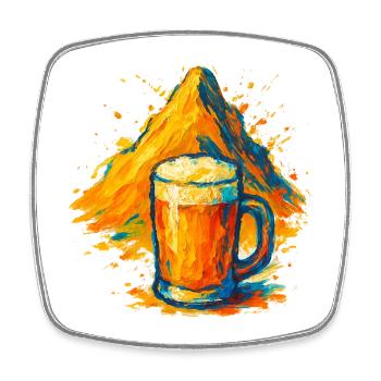 Summit Beer Color Explosion - Square fridge magnet - white - Front
