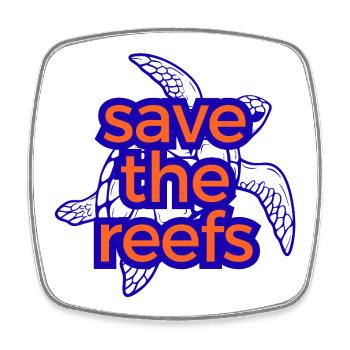Rettet die Riffe – Save the Reefs - Viereckiger Kühlschrankmagnet - Weiß - Vorne