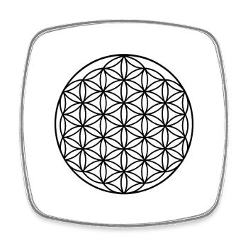 Flower of Life Circle Design - Square fridge magnet - white - Front