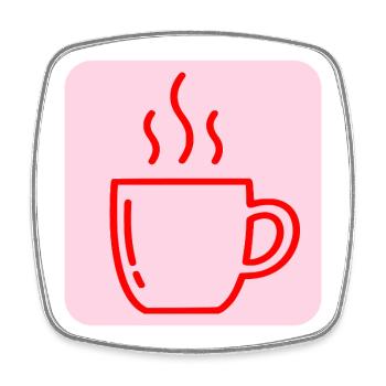 COFFEE CUP COFFEE DRINKER - Square fridge magnet - white - Front
