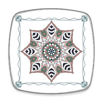 Mandala of Tranquility - Square fridge magnet - white - Front