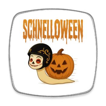 Schnelloween - die Halloween Queen | Wortwitz - Viereckiger Kühlschrankmagnet - Weiß - Vorne