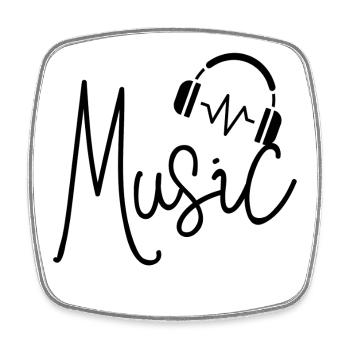Musik - Viereckiger Kühlschrankmagnet - Weiß - Vorne