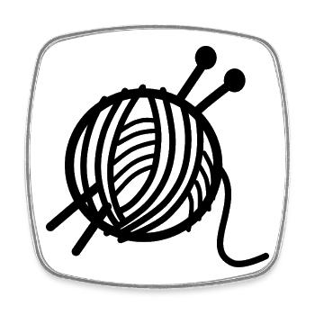 Ball of wool - Square fridge magnet - white - Front