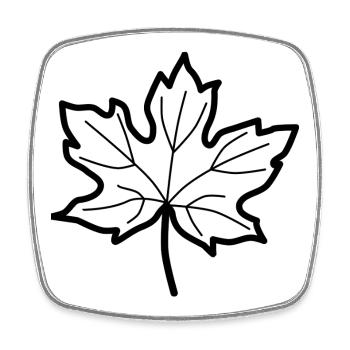 Deciduous leaf - autumn - Square fridge magnet - white - Front