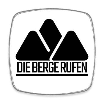 Die Berge rufen - Urlaub Freiheit Wandern Spaß - Viereckiger Kühlschrankmagnet - Weiß - Vorne