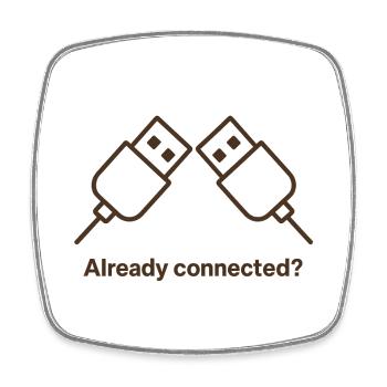 already connected - Square fridge magnet - white - Front