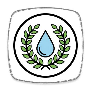 Water Drops with Leaf Wreath - Square fridge magnet - white - Front