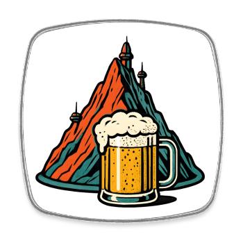 Paysage alpin de Bierberg - Magnet carré - blanc - Devant