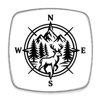 Nature - Square fridge magnet - white - Front