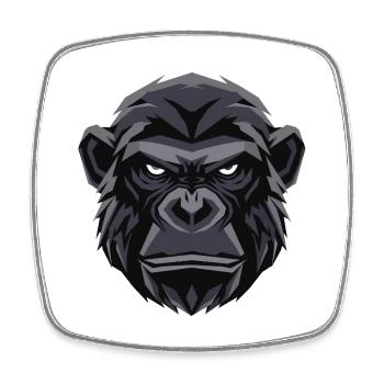 Geometric Gorilla Head - Square fridge magnet - white - Front