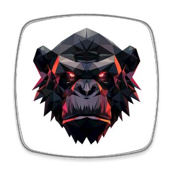 Gorilla Prisma Kopf Low Poly Art Design - Viereckiger Kühlschrankmagnet - Weiß - Vorne