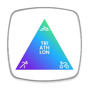 Triathlon Dreieck Gradient Logo - Viereckiger Kühlschrankmagnet - Weiß - Vorne