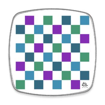 Schachbrett - Design by Belly Buitton - Viereckiger Kühlschrankmagnet - Weiß - Vorne