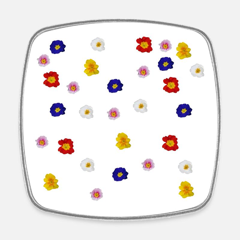 Primroses - Square fridge magnet - white