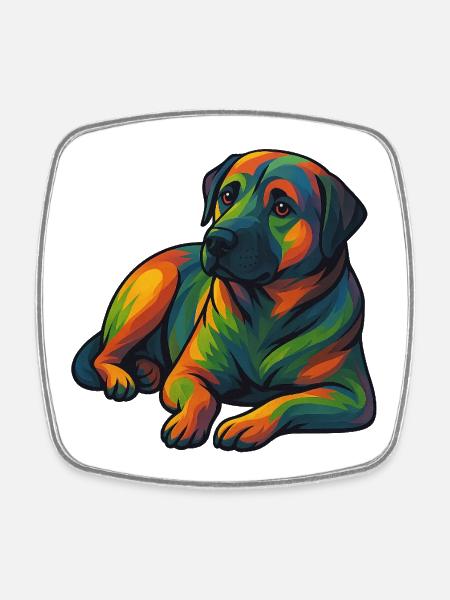 Hund-Kangal - Viereckiger Kühlschrankmagnet - Weiß