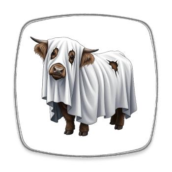 Vache fantôme de dessin animé - Magnet carré - blanc - Devant