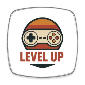 Level Up Retro Controller Grafik - Viereckiger Kühlschrankmagnet - Weiß - Vorne