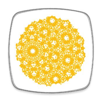 Motif de lune - Magnet carré - blanc - Devant