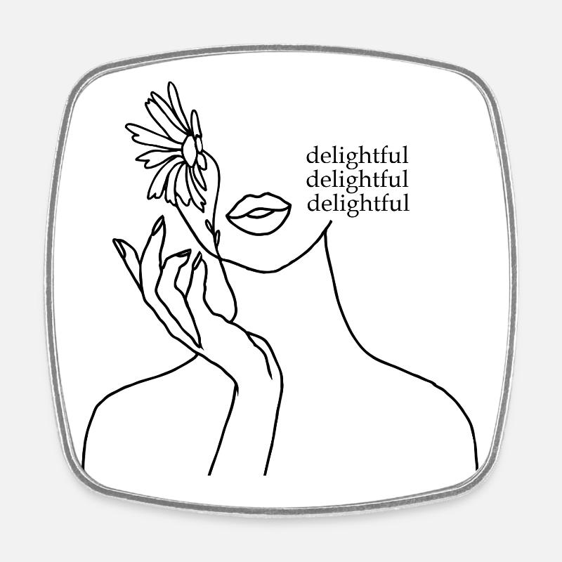 delightful - Viereckiger Kühlschrankmagnet - Weiß