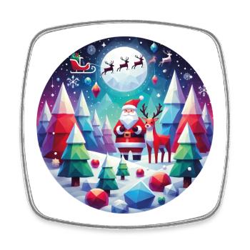 Geometric Christmas idyll Santa Elche - Square fridge magnet - white - Front