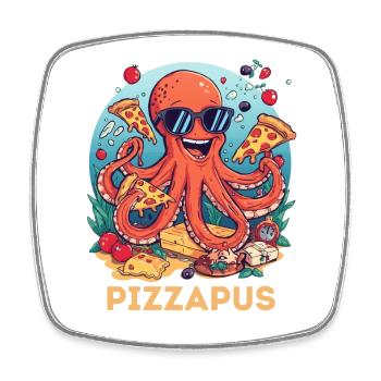 Pizzapus Pizza Party - Square fridge magnet - white - Front