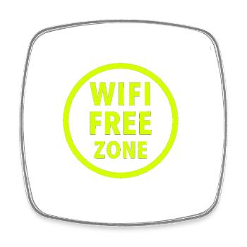 Zone sans Wi-Fi Neon Circle - Magnet carré - blanc - Devant
