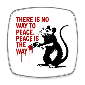 Peace is the Way – Blood-colored Typo - Square fridge magnet - white - Front