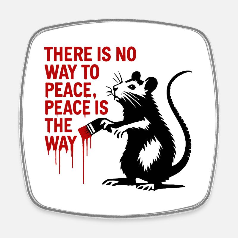 Peace ist der Weg – Blutfarbige Typo - Viereckiger Kühlschrankmagnet - Weiß