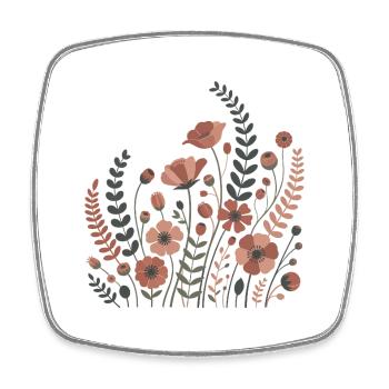 Fleurs bohèmes – Harmonie épanouie - Magnet carré - blanc - Devant