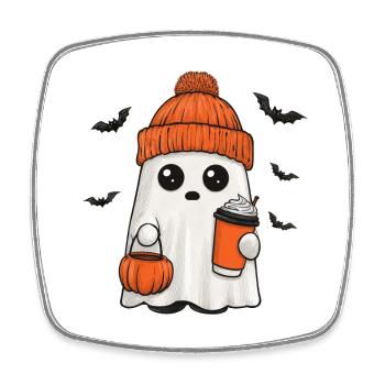 Niedlicher Geist für Halloween - Viereckiger Kühlschrankmagnet - Weiß - Vorne