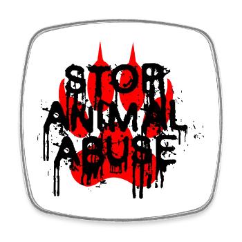 Stop Animal Abuse - Viereckiger Kühlschrankmagnet - Weiß - Vorne