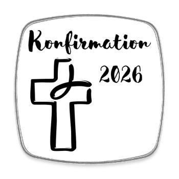 Confirmation 2026 Plongeon du poisson dans la croix - Magnet carré - blanc - Devant