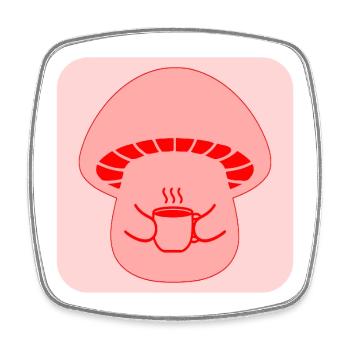 COFFEE MUG MUSHROOMS - Square fridge magnet - white - Front