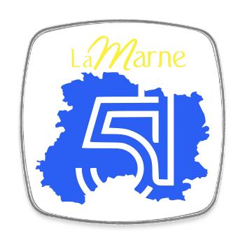 Die Marne 51 - Viereckiger Kühlschrankmagnet - Weiß - Vorne