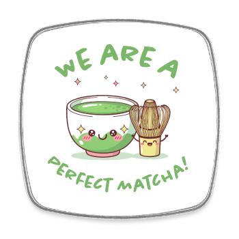 Perfekter Matcha Moment - Viereckiger Kühlschrankmagnet - Weiß - Vorne