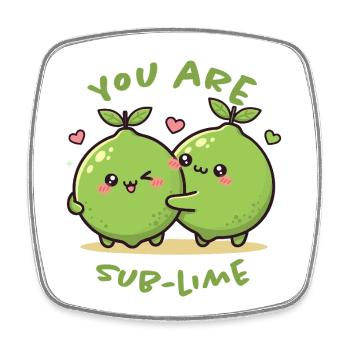 You Are Sub-Lime – Warm Lime Friends - Square fridge magnet - white - Front