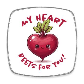 Heart Love Message - Square fridge magnet - white - Front