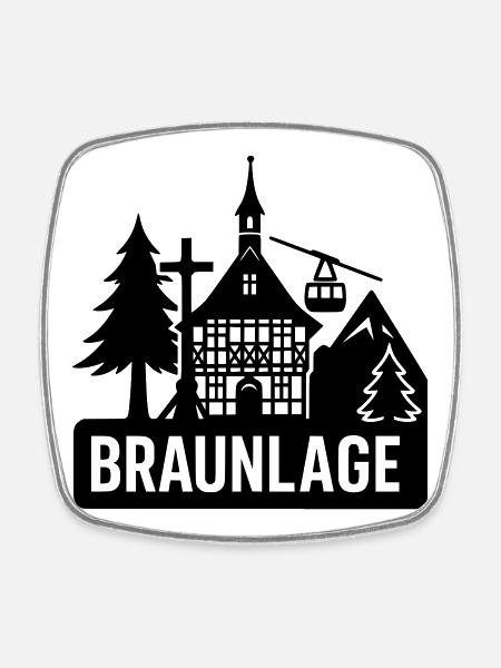 Braunlage Harz - Viereckiger Kühlschrankmagnet - Weiß