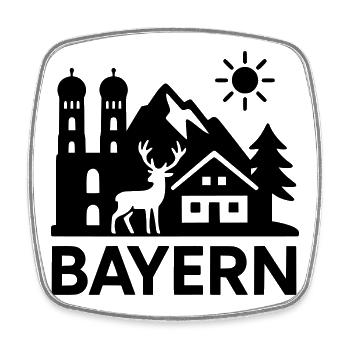 Bavaria Landmark State - Square fridge magnet - white - Front