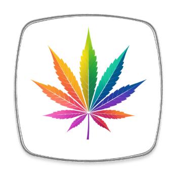 Regenbogen Cannabisblatt Kunst - Viereckiger Kühlschrankmagnet - Weiß - Vorne