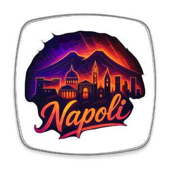Naples Ville Italie Napoli Silhouette Cadeau - Magnet carré - blanc - Devant