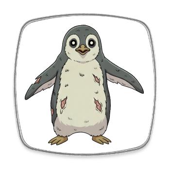 Halloween Zombie Pingouin Mort-vivant Monstre Dessin animé - Magnet carré - blanc - Devant