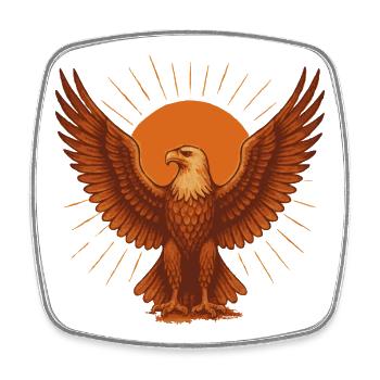 Feuriger Sonnenadler - Viereckiger Kühlschrankmagnet - Weiß - Vorne