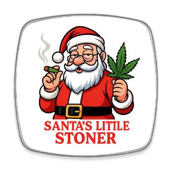 Santa's Little Stoner - Square fridge magnet - white - Front
