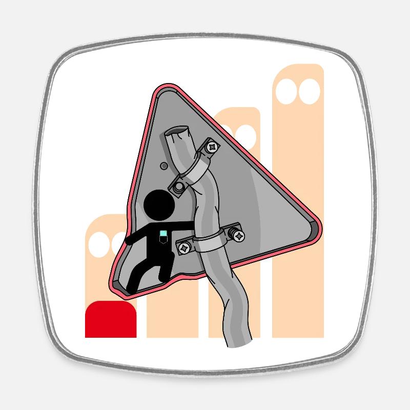 SIGNAL - Magnet carré - blanc