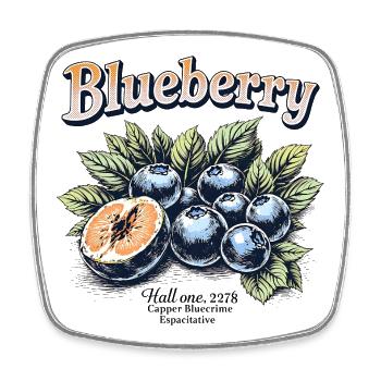 Vintage Blaubeeren - Viereckiger Kühlschrankmagnet - Weiß - Vorne